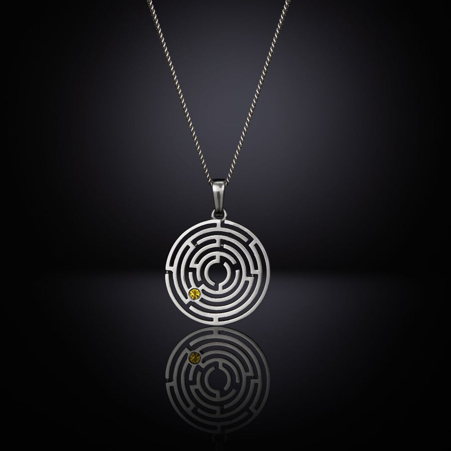 Labyrinth Pendant - Sterling Silver