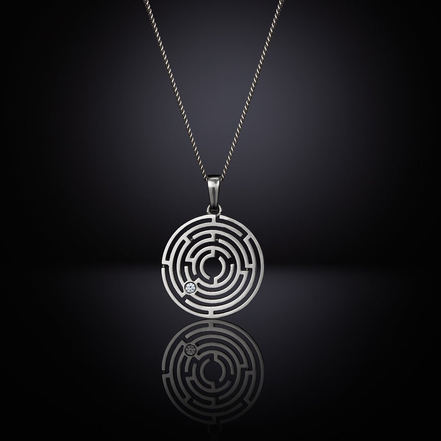 Labyrinth Pendant - Sterling Silver